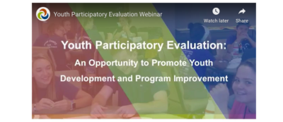 Youth Participatory Evaluation webinar home screen