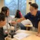 students learning science