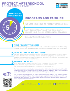 flyer to take action in support of afterschool