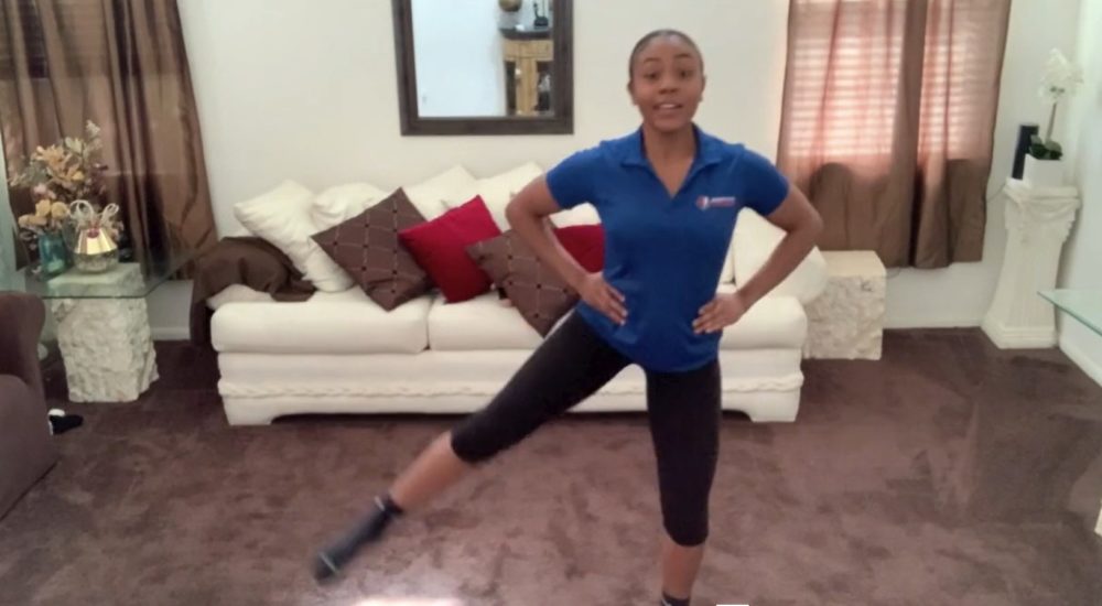 Skillastics instructor demonstrates exercise at home