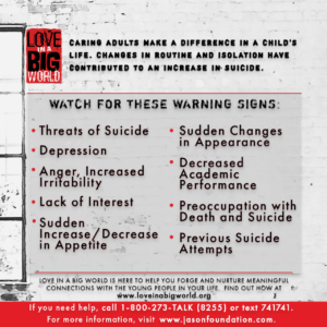 Inforgrapghic with list of warning signs for youth