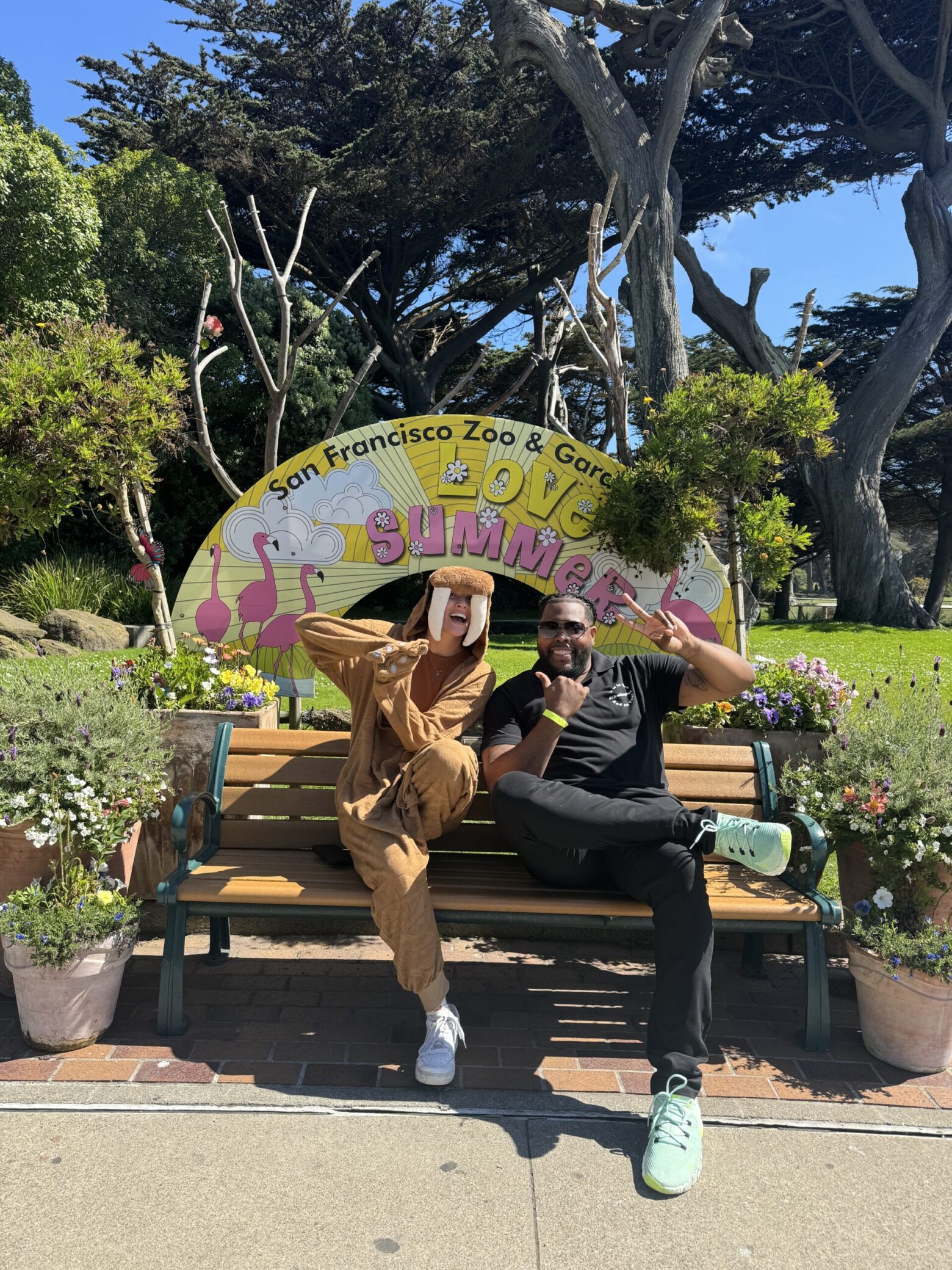 A photo of Nathan and another person at Sacramento Zoo.